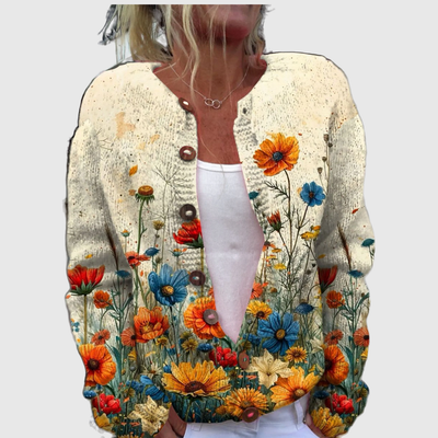 Renate™ | Cardigan mit Wiesenblumen
