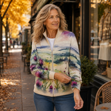 Birgit™ | Cardigan mit Aquarell-Landschaft