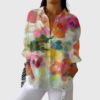 Leichte und farbenfrohe Druckbluse