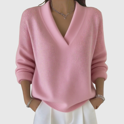 Faye | Weicher V-Ausschnitt-Pullover in lässiger Passform