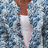 Strickjacke mit Blumenprint und Knöpfen