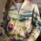Birgit™ | Cardigan mit Aquarell-Landschaft