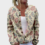 Simona – Herbstliche Paisley-Strickjacke