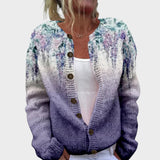 Alessia – Herbstliche Strickjacke mit Blumenverlauf