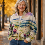 Birgit™ | Cardigan mit Aquarell-Landschaft