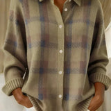 Taylor | Kuschelige karierte Strickjacke