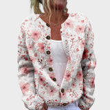 Arianna – Herbstliche Strickjacke mit Blumenmuster