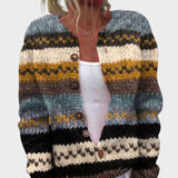 Bianca – Herbstliche Streifen-Strickjacke