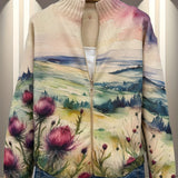Birgit™ | Cardigan mit Aquarell-Landschaft