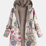 Ivy – Pastellfarbene Fleecejacke mit botanischem Muster