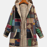 Autumn – Gemütlicher Patchwork-Kapuzenpullover in Erdtönen