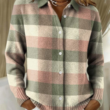 Grace | Pastellkarierte Strickjacke