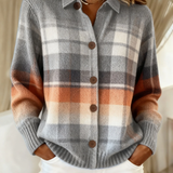Marlene | Warme Ombré-Karostrickjacke