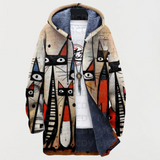 Laura – Jacke mit abstraktem Katzenmuster