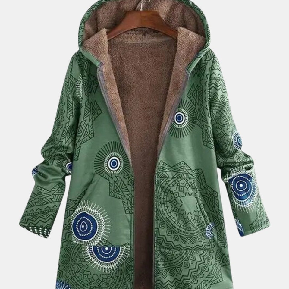 Sage – Sherpa-Jacke mit Tribal-Muster