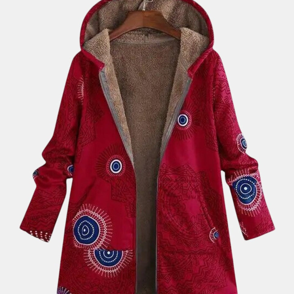 Sage – Sherpa-Jacke mit Tribal-Muster