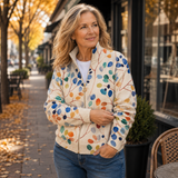 Claudia™ | Cardigan mit Aquarell-Blättern