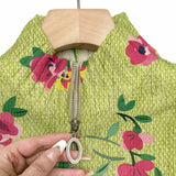 Dagmar™ | Cardigan mit Blüten auf Limette
