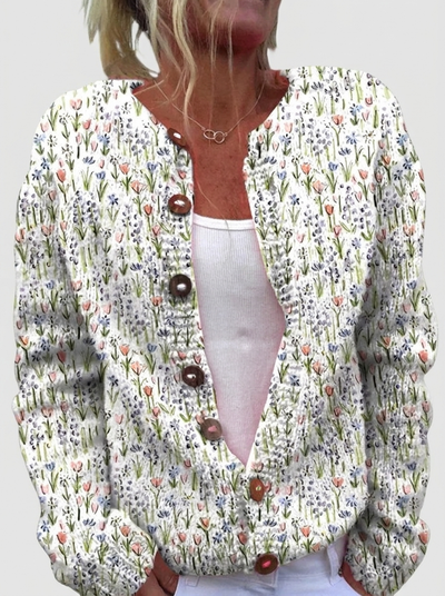 Ursula™ | Cardigan mit zarten Wildblumen