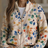 Claudia™ | Cardigan mit Aquarell-Blättern