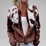Giulia – Herbstliche Strickjacke im Animal-Print