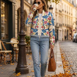 Heike™ | Cardigan mit Folklore-Blumen