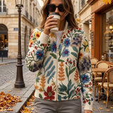 Heike™ | Cardigan mit Folklore-Blumen