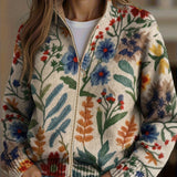 Heike™ | Cardigan mit Folklore-Blumen