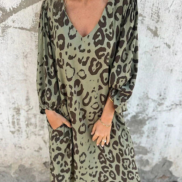 Jessa - Maxikleid Leopard